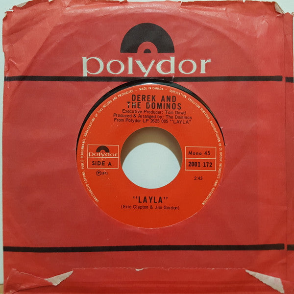 Derek & The Dominos : Layla (7", Single, Mono)