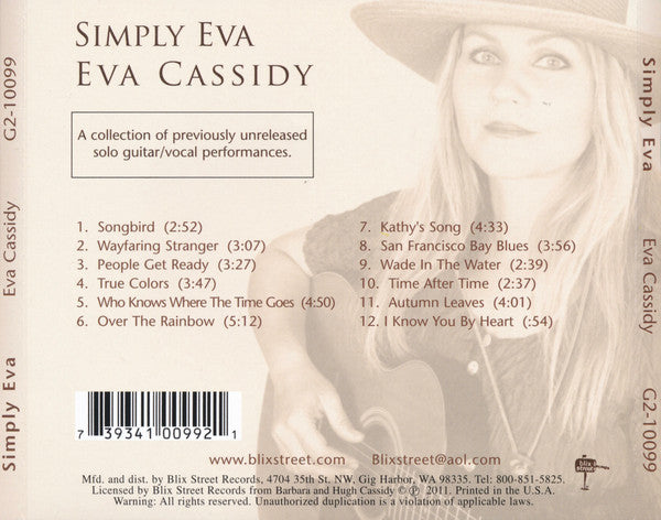 Eva Cassidy : Simply Eva (CD, Album)