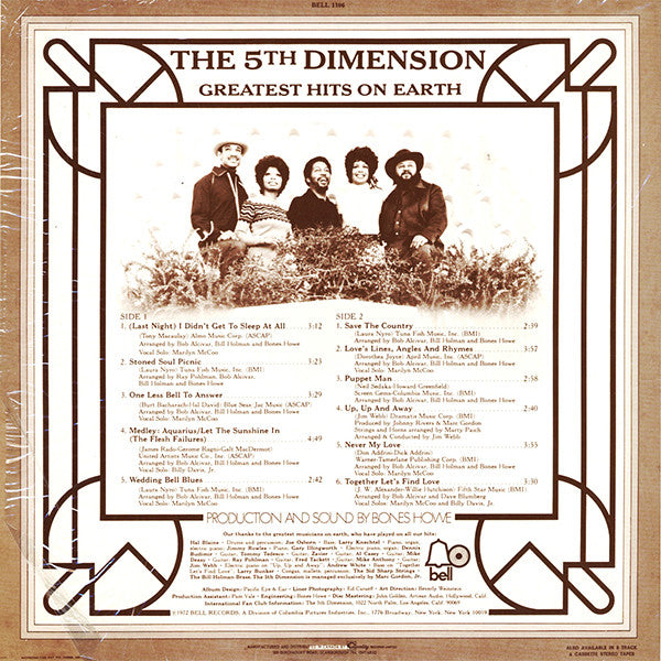 The 5th Dimension* : Greatest Hits On Earth (LP, Comp)