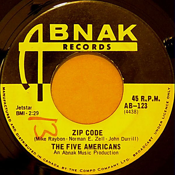 The Five Americans : Zip Code (7", Single)