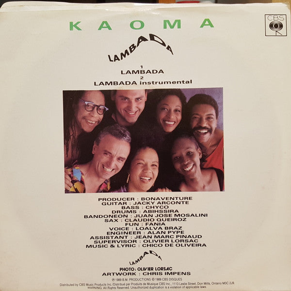 Kaoma : Lambada (7", Single)