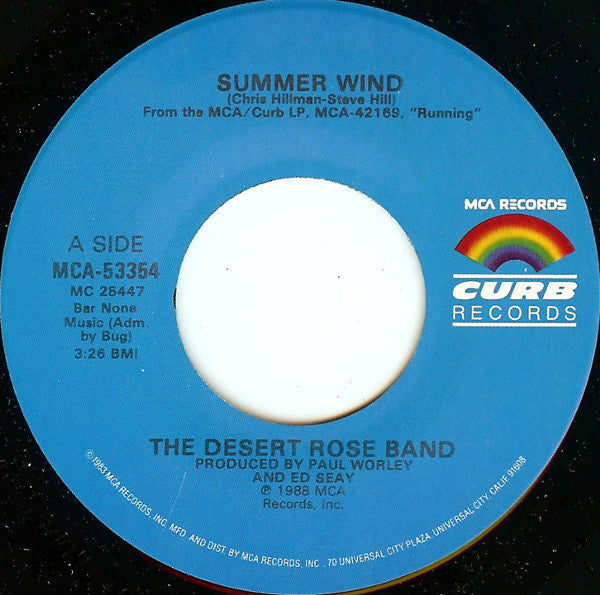 The Desert Rose Band* : Summer Wind (7", Single, Glo)