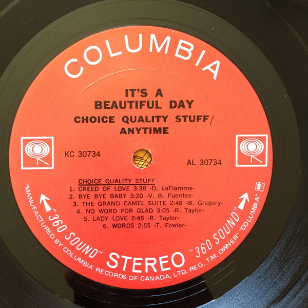 It's A Beautiful Day : Choice Quality Stuff / Anytime (LP, Album)