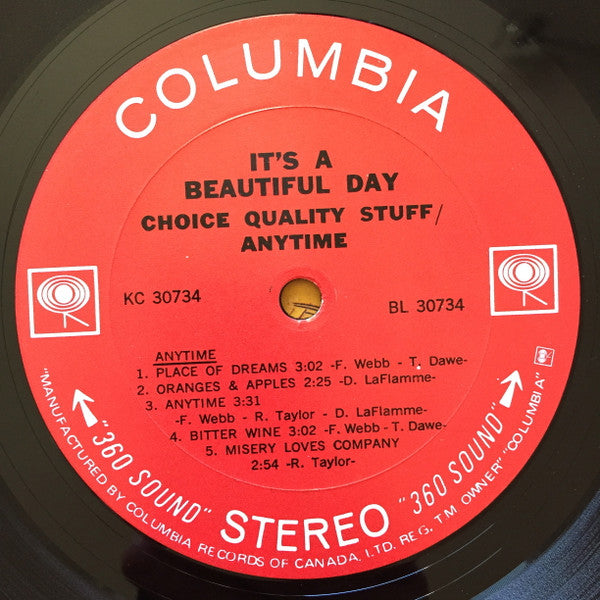 It's A Beautiful Day : Choice Quality Stuff / Anytime (LP, Album)
