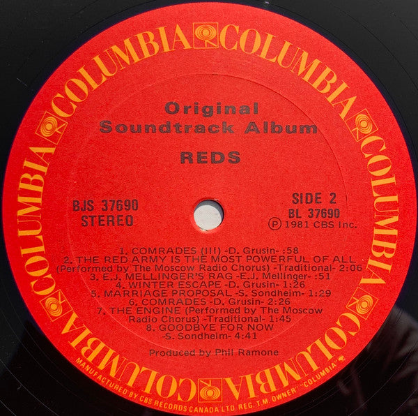 Various : Reds (Original Soundtrack Album) (LP)