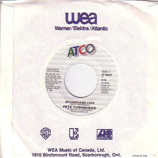 Pete Townshend : Secondhand Love (7")