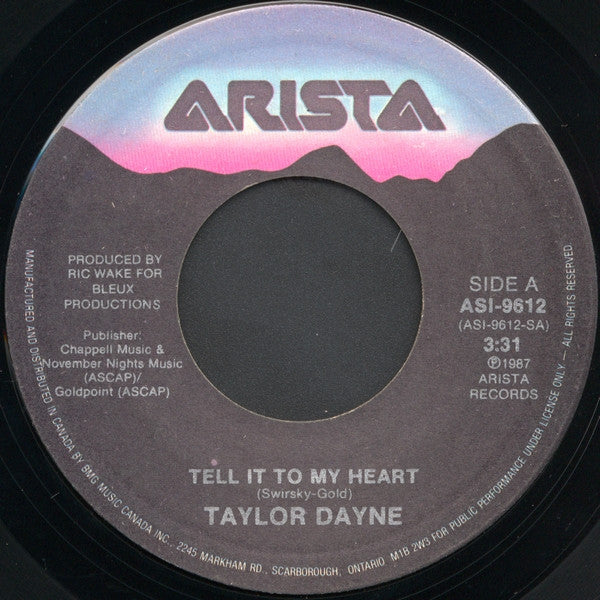 Taylor Dayne : Tell It To My Heart  (7", Single)