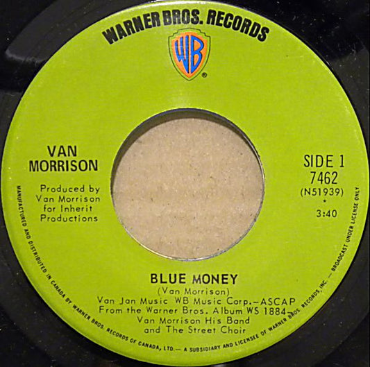 Van Morrison : Blue Money (7", Single)