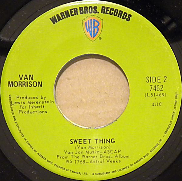 Van Morrison : Blue Money (7", Single)