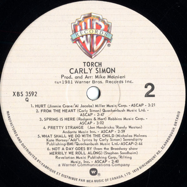 Carly Simon : Torch (LP, Album)