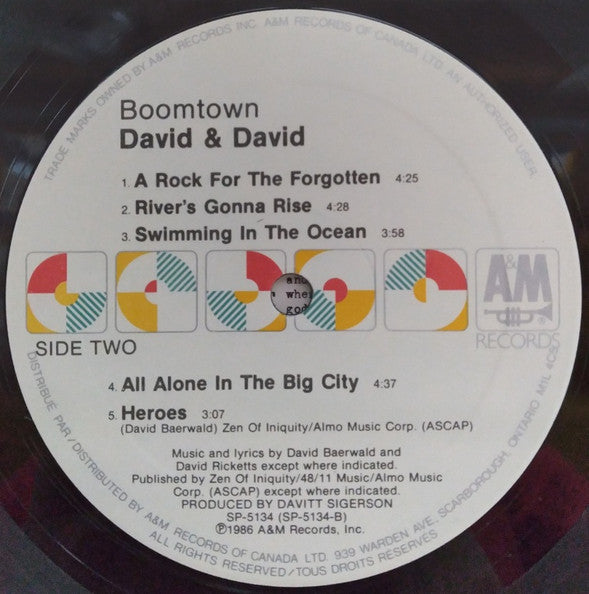 David + David : Boomtown (LP, Album)