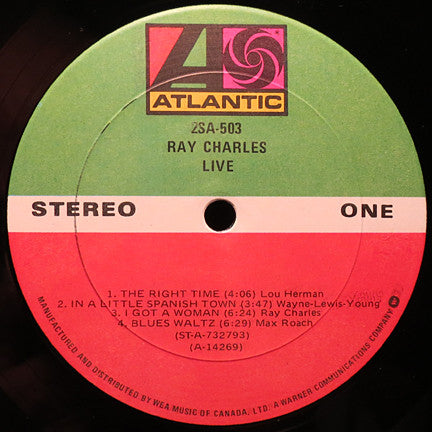 Ray Charles : Ray Charles Live (2xLP, Comp, Gat)