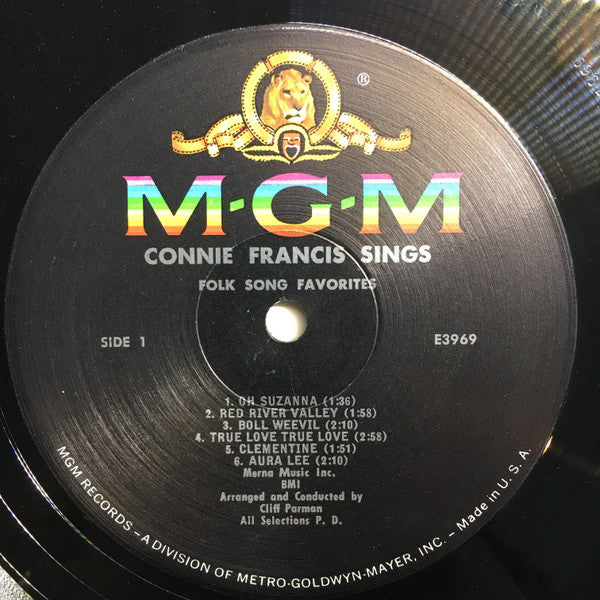 Connie Francis : Sings Folk Song Favorites (LP, Album, Mono, MGM)