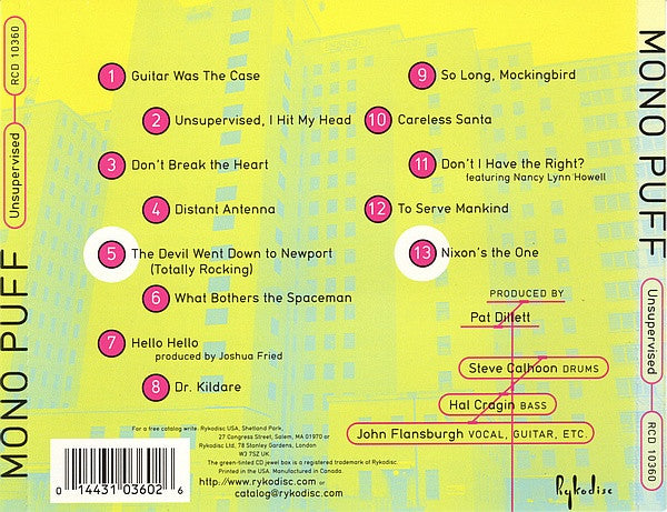 Mono Puff : Unsupervised (CD, Album)