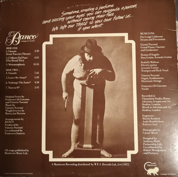 Banco Del Mutuo Soccorso : Banco (LP, Album, Gat)