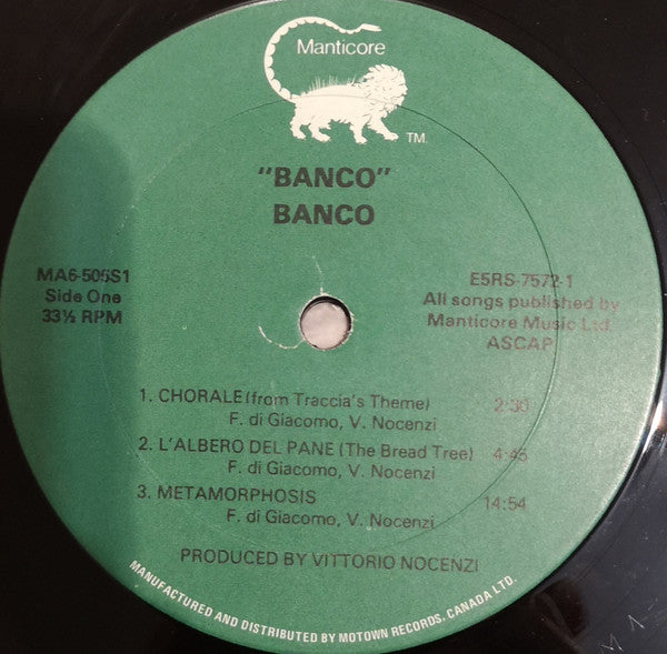 Banco Del Mutuo Soccorso : Banco (LP, Album, Gat)