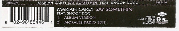 Mariah Carey Feat. Snoop Dogg : Say Somethin' (CD, Single)