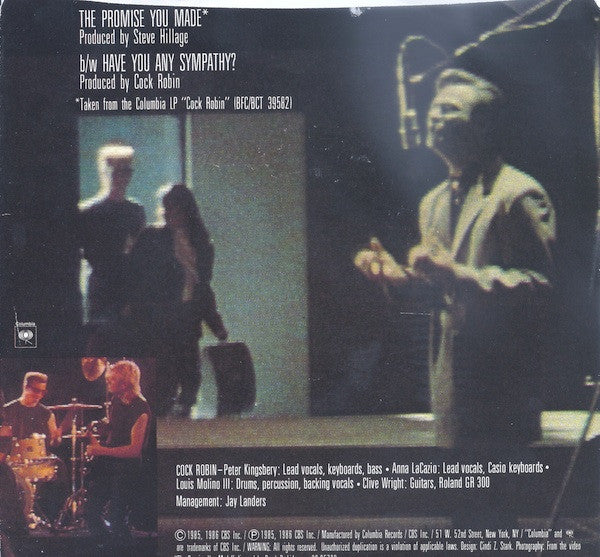 Cock Robin : The Promise You Made (7")