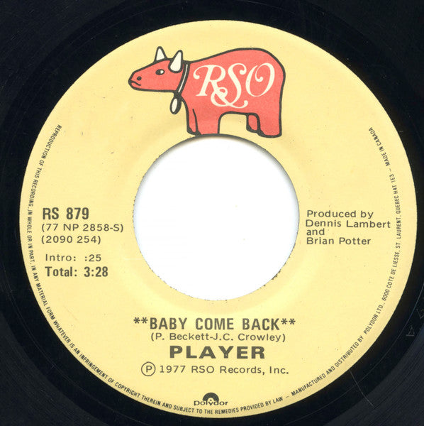 Player (4) : Baby Come Back (7", Single)