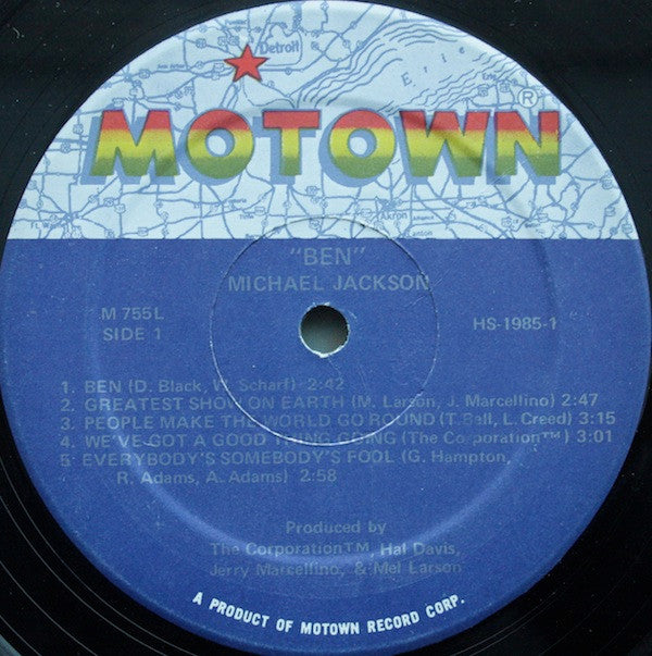 Michael Jackson : Ben (LP, Album, Sec)