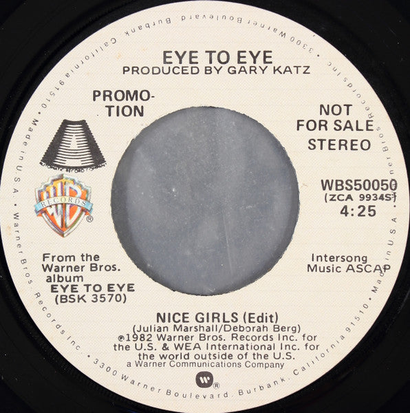 Eye To Eye (2) : Nice Girls (7", Mono, Promo)