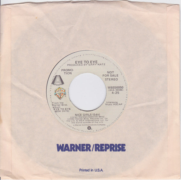 Eye To Eye (2) : Nice Girls (7", Mono, Promo)