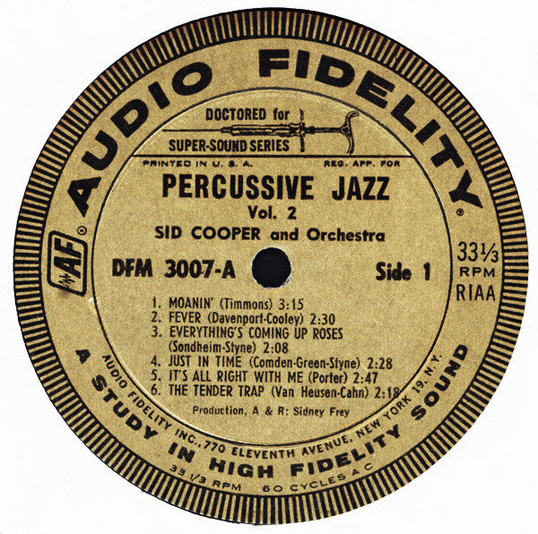 Sid Cooper And Orchestra : Percussive Jazz Vol. 2 (LP, Album, Mono)