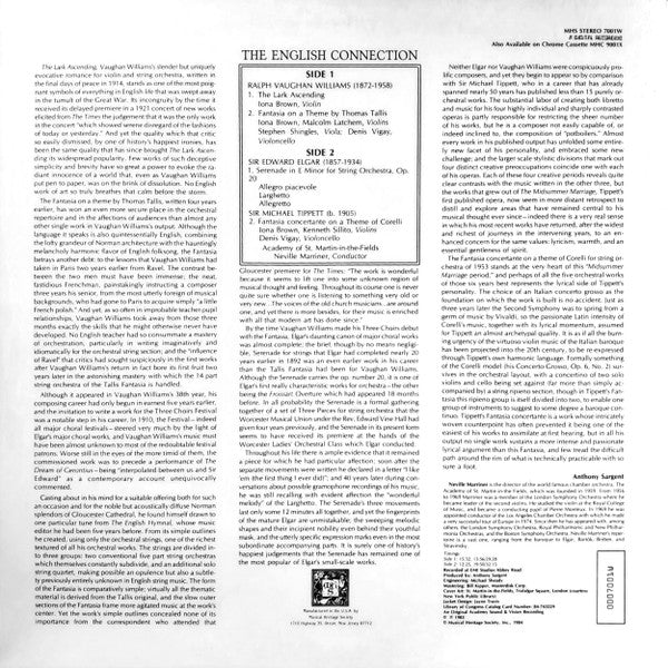 Ralph Vaughan Williams / Sir Edward Elgar / Sir Michael Tippett / The Academy Of St. Martin-in-the-Fields, Sir Neville Marriner : The English Connection (LP, RE)