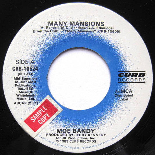 Moe Bandy : Many Mansions / Yuppie Love (7")