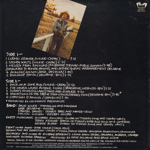 David Wilkie Featuring  Gaye Delorme : The Mandoline Kid (LP, Album)