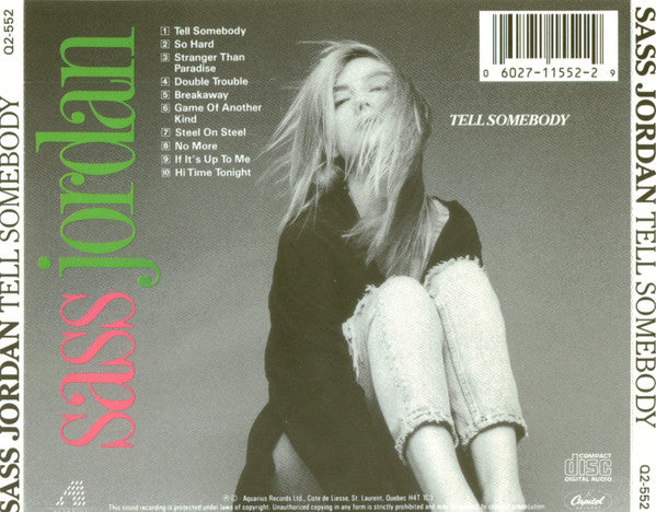 Sass Jordan : Tell Somebody (CD, Album)