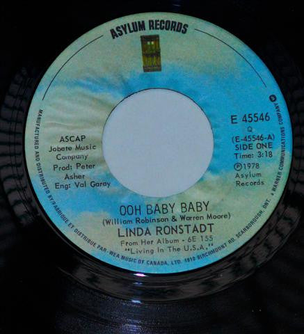Linda Ronstadt : Ooh Baby Baby / Blowing Away (7")