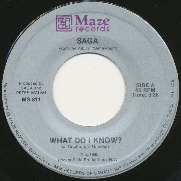 Saga (3) : What Do I Know?/Easy Way Out (7")