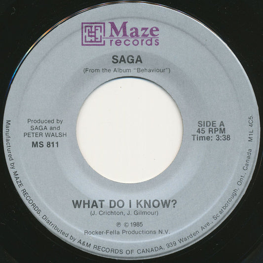 Saga (3) : What Do I Know?/Easy Way Out (7")