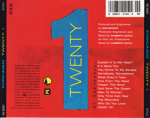 Chicago (2) : Twenty 1 (CD, Album, Club)
