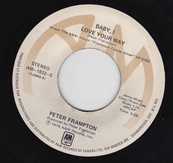 Peter Frampton : Baby, I Love Your Way (7", Single)