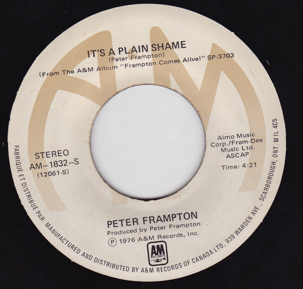 Peter Frampton : Baby, I Love Your Way (7", Single)