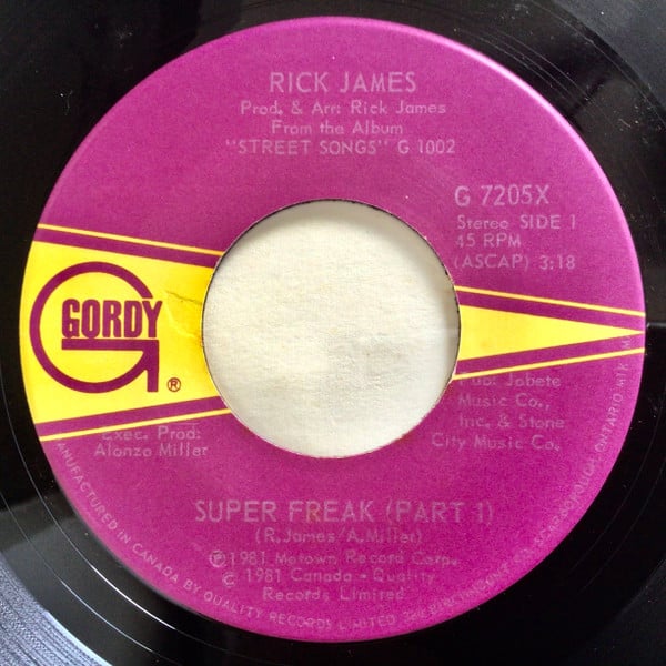 Rick James : Super Freak (7", Single)