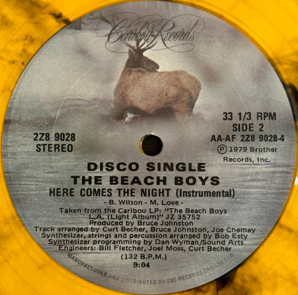 The Beach Boys : Here Comes The Night (12", Single, Yel)