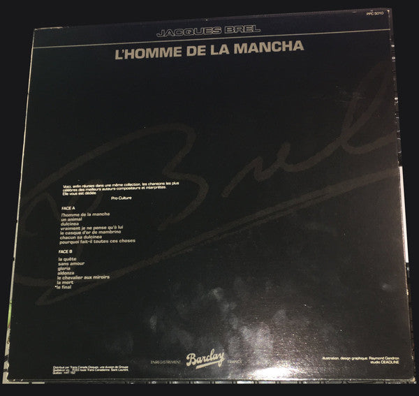 Jacques Brel : L'Homme De La Mancha (LP, Album)