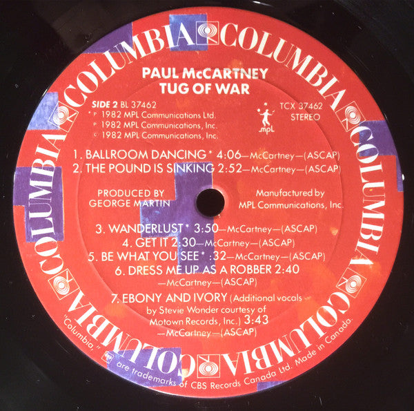 Paul McCartney : Tug Of War (LP, Album, Cus)