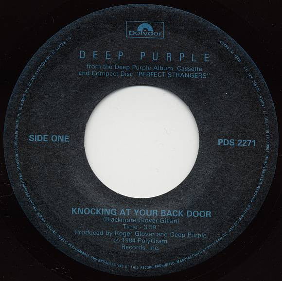 Deep Purple : Knocking At Your Back Door (7", Single)