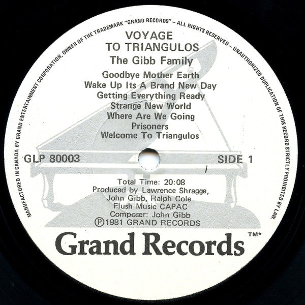 The Gibb Family : Voyage To Triangulos (A Musical Space Adventure) (LP, Album)
