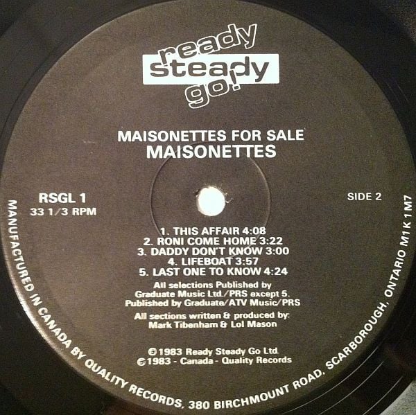The Maisonettes : Maisonettes For Sale (LP, Album)