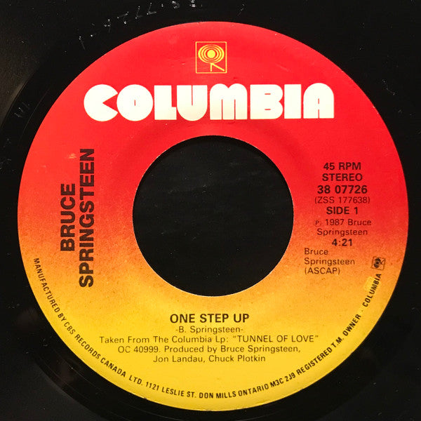 Bruce Springsteen : One Step Up (7", Single)