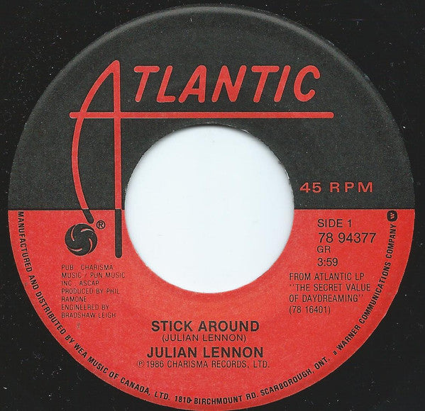 Julian Lennon : Stick Around (7", Single)