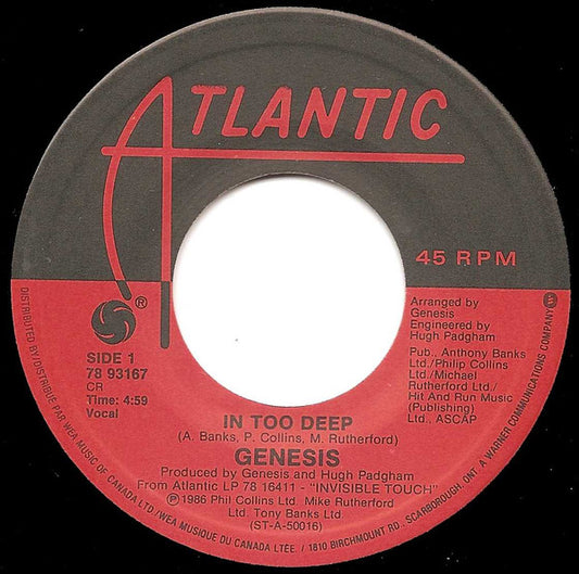 Genesis : In Too Deep / I'd Rather Be You (7", Single, CR)