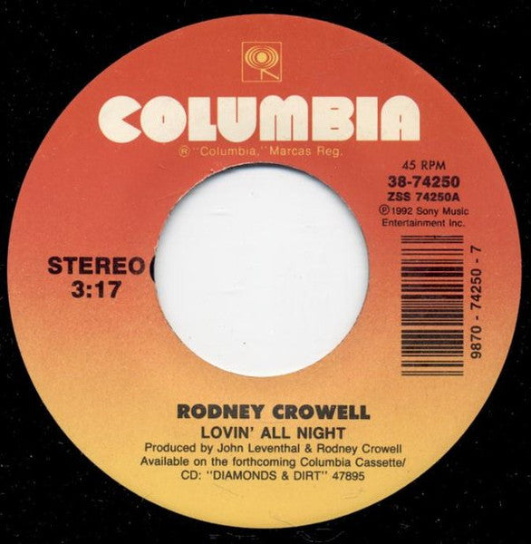 Rodney Crowell : Lovin' All Night (7")
