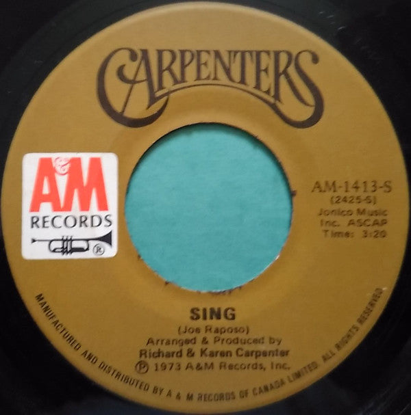 Carpenters : Sing (7", Single)