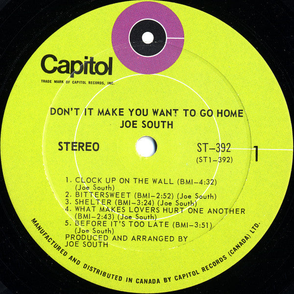 Joe South : Don't It Make You Want To Go Home (LP, Album)